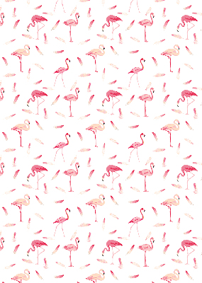 Blackout roller blind Flamingos and their feathers