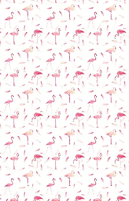 Blackout roller blind with flamingo and feather pattern