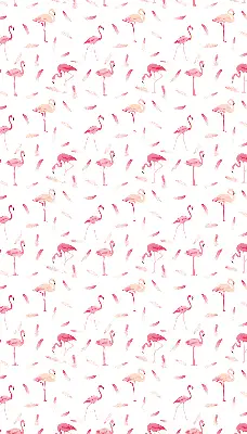 Blackout roller blind with flamingo and feather pattern
