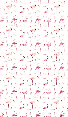 Blackout roller blind with flamingo and feather pattern