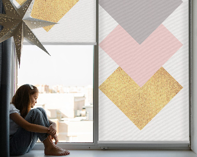 Fabric roller blind for window Overlapping squares