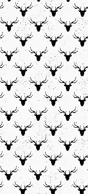 Blackout roller blind with black deer head pattern