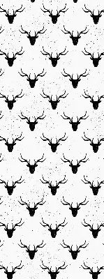 Blackout roller blind with black deer head pattern