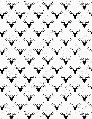 Blackout roller blind with black deer head pattern