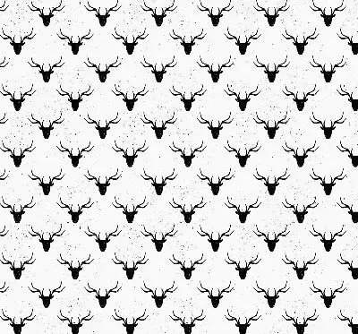Blackout roller blind with black deer head pattern