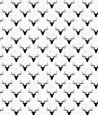 Blackout roller blind with black deer head pattern