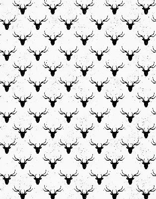 Blackout roller blind with black deer head pattern