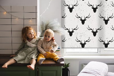 Blackout roller blind Black deer heads