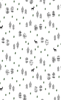Blackout roller blind for window Drawn trees and deer