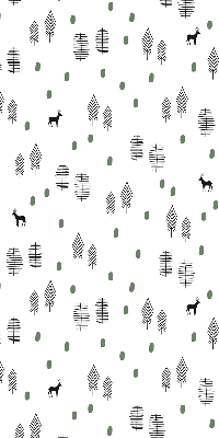 Blackout roller blind for window Drawn trees and deer