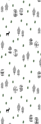 Blackout roller blind for window Drawn trees and deer