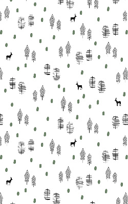 Blackout roller blind for window Drawn trees and deer