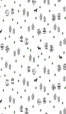 Blackout roller blind for window Drawn trees and deer