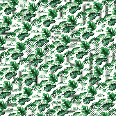 Fabric roller blind for window Tropical leaves