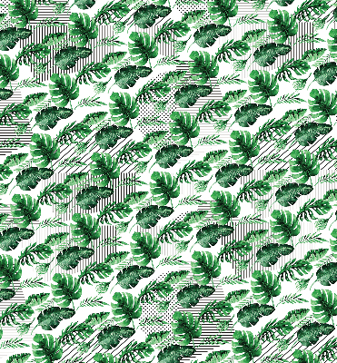 Fabric roller blind for window Tropical leaves