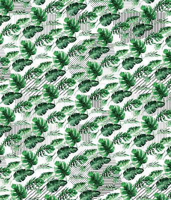 Fabric roller blind for window Tropical leaves