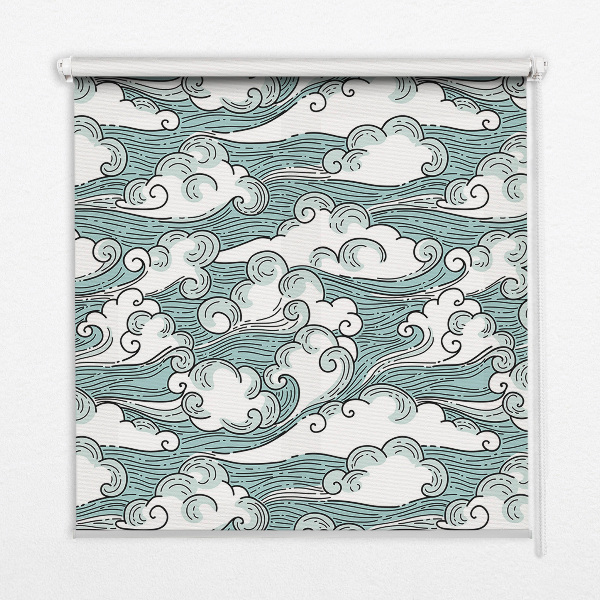 Blackout roller blind Clouds and wind