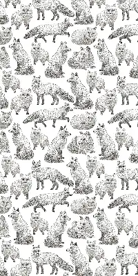 Fabric roller blind for window gray foxes pattern