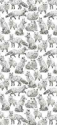 Fabric roller blind for window Gray foxes