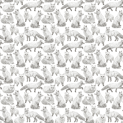 Fabric roller blind for window Gray foxes