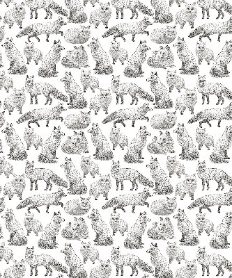 Fabric roller blind for window Gray foxes