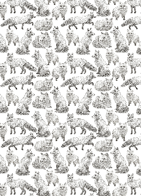 Fabric roller blind for window Gray foxes