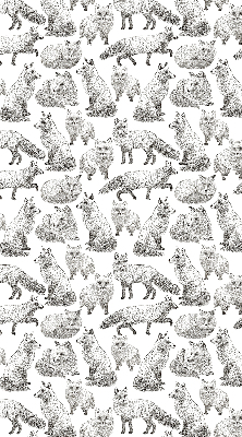 Fabric roller blind for window Gray foxes