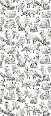 Fabric roller blind for window Gray foxes