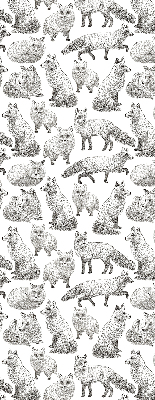 Fabric roller blind for window Gray foxes