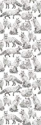 Fabric roller blind for window Gray foxes