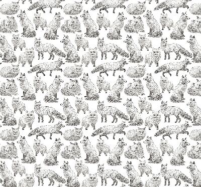 Fabric roller blind for window Gray foxes