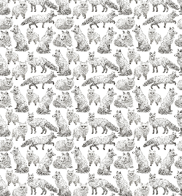 Fabric roller blind for window Gray foxes