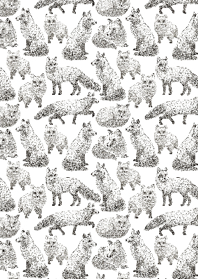 Fabric roller blind for window Gray foxes