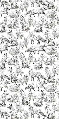 Fabric roller blind for window gray foxes pattern