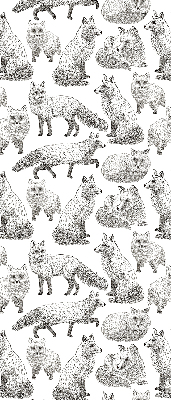 Fabric roller blind for window Gray foxes