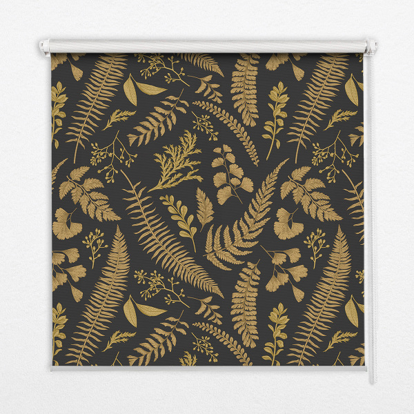 Blackout roller blind Yellow ferns