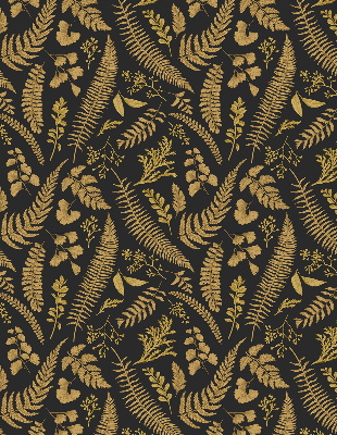 Blackout roller blind Yellow ferns