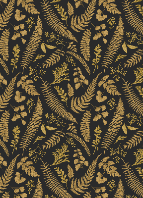 Blackout roller blind Yellow ferns