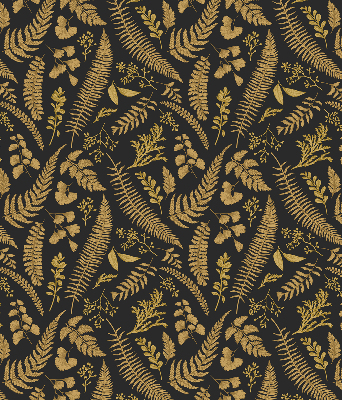 Blackout roller blind Yellow ferns