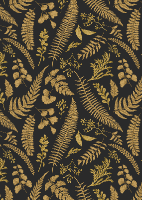Blackout roller blind Yellow ferns