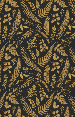 Blackout roller blind Yellow ferns
