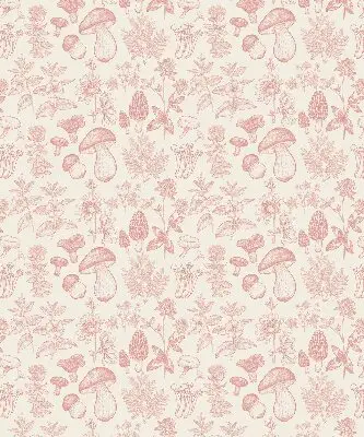 Blackout roller blind with drawn mushrooms pattern
