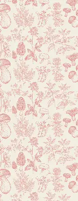 Blackout roller blind with drawn mushrooms pattern