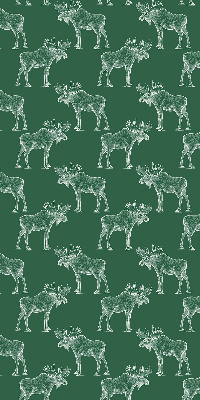 Fabric roller blind for window Green moose