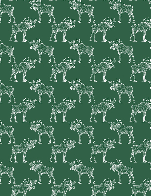Fabric roller blind for window Green moose