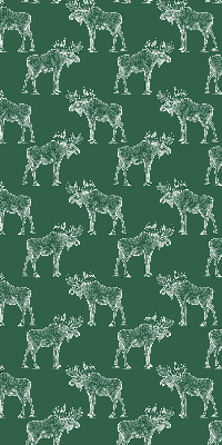 Fabric roller blind for window Green moose