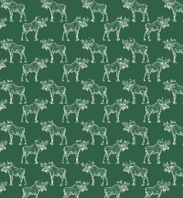 Fabric roller blind for window Green moose