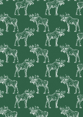 Fabric roller blind for window Green moose