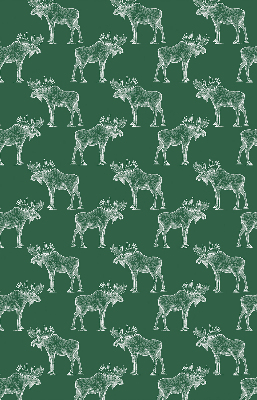 Fabric roller blind for window Green moose