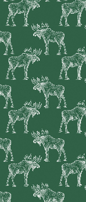 Fabric roller blind for window Green moose